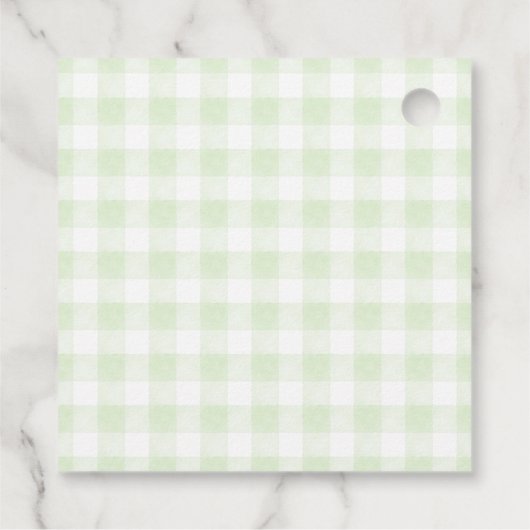 Glorious Green Gingham Bedankjes Labels (Achterkant)