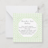 Glorious Green Gingham boeken voor Baby Notitiekaartje (Voorkant)