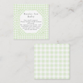Glorious Green Gingham boeken voor Baby Notitiekaartje