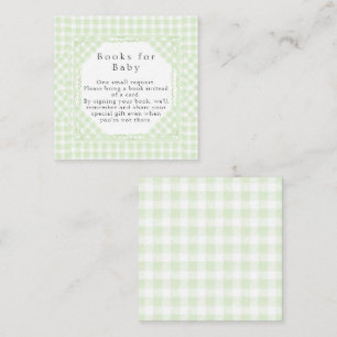 Glorious Green Gingham boeken voor Baby Notitiekaartje