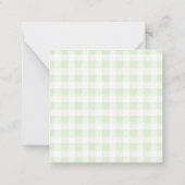 Glorious Green Gingham boeken voor Baby Notitiekaartje (Achterkant)