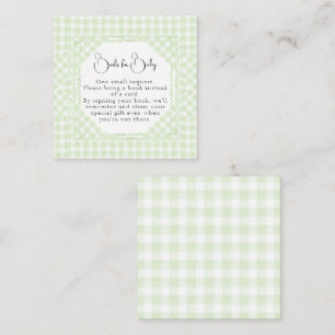 Glorious Green Gingham boeken voor Baby Notitiekaartje