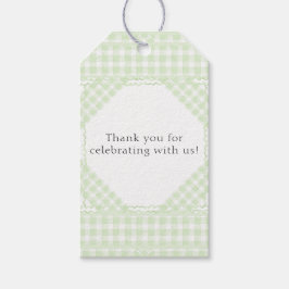 Glorious Green Gingham Cadeaulabel