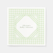 Glorious Green Gingham Servet (Voorkant)