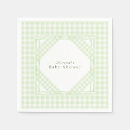 Glorious Green Gingham Servet