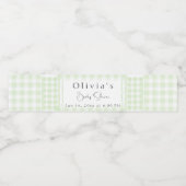 Glorious Green Gingham waterfles Waterfles Etiket (Enkel label)