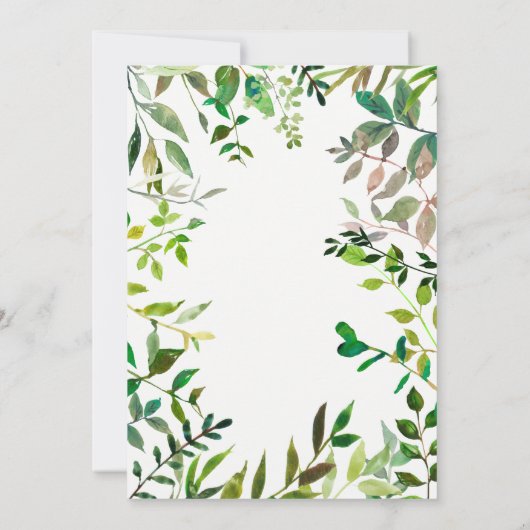 Glorious Greenery Wreath | Uitnodiging tot Baby sh (Achterkant)