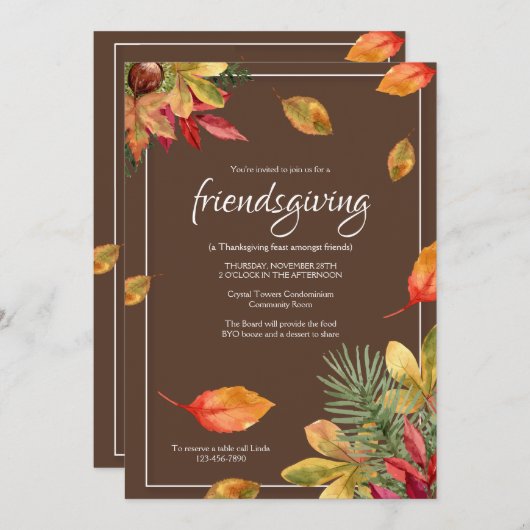 Glorious Herfst Invitation Kaart (Voorkant / Achterkant)