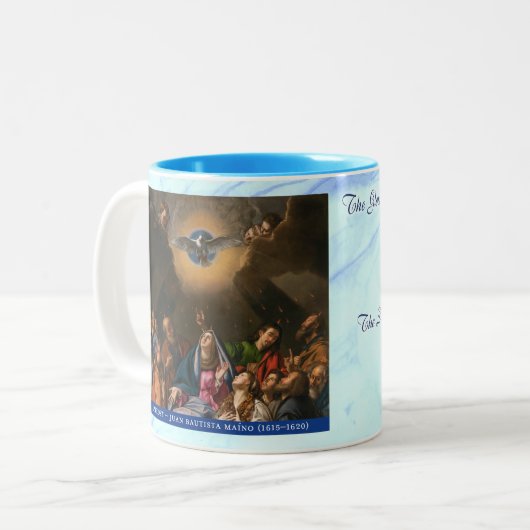 Glorious Mysteries of the Rosary Item #3: Descent Tweekleurige Koffiemok (Voorkant links)