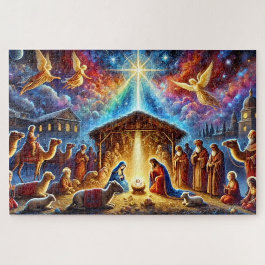 Glorious Nativity Scene Christmas Manager Story Legpuzzel (Horizontaal)