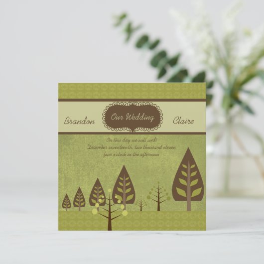 Glorious Natuur Wedding Invitation Kaart (Staand voorkant)