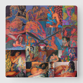 Glorious Nudes! Vierkante acrylwandklok Vierkante Klok