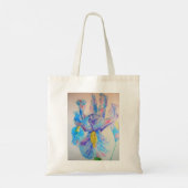 Glorious Paars Iris Waterverf Floral Painting Tote Bag (Achterkant)