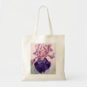 Glorious Paars Iris Waterverf Floral Painting Tote Bag (Voorkant)