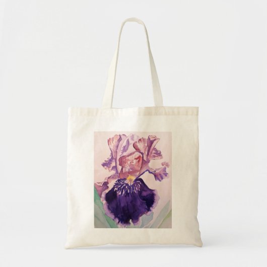 Glorious Paars Iris Waterverf Floral Painting Tote Bag (Voorkant)