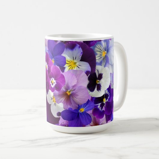 Glorious Pansies Koffiemok (Voorkant rechts)