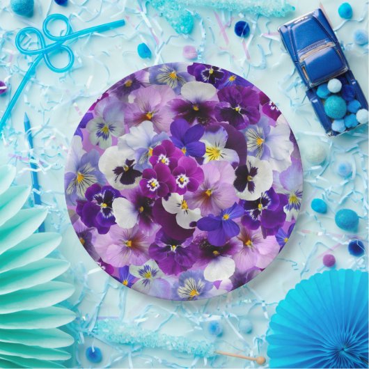 Glorious Pansies Papieren Bordje (Feest)