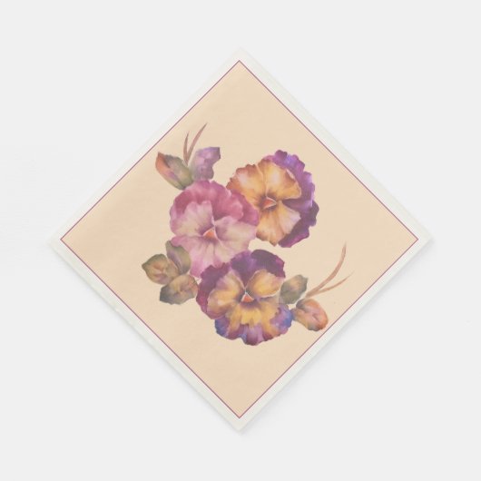 Glorious Pansies Waterverf servetten (Hoek)