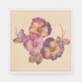 Glorious Pansies Waterverf servetten (Voorkant)