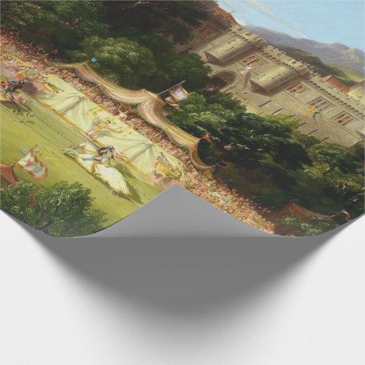 Glorious Past (Medieval Castle & Jousting Knight) Cadeaupapier (Hoek)