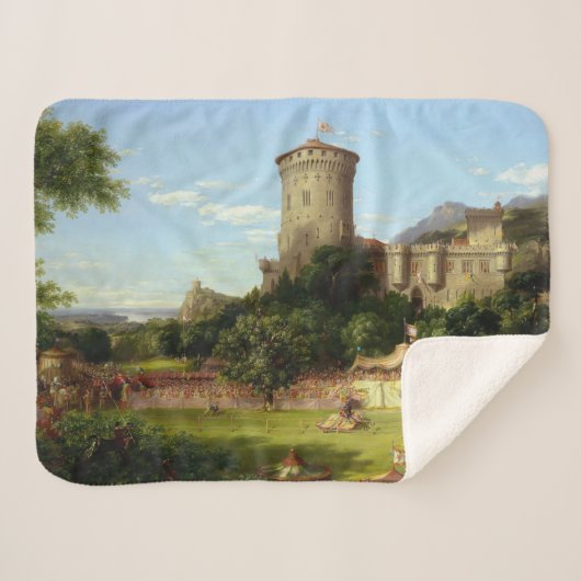 Glorious Past (Medieval Castle & Jousting Knight) Sherpa Deken (Voorkant (horizontaal))