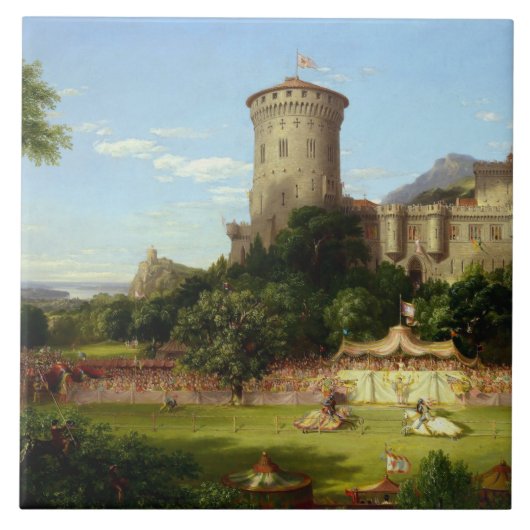 Glorious Past (Medieval Castle & Jousting Knight) Tegeltje (Voorkant)