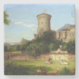 Glorious Past (middeleeuwse joust) ( kunst) Stenen Onderzetter