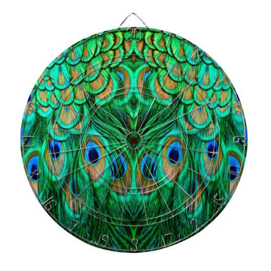 Glorious Peacock Feathers Dartbord (Voorkant)
