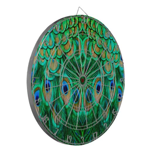Glorious Peacock Feathers Dartbord (Voorkant Links)