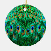 Glorious Peacock Feathers Keramisch Ornament (Voorkant)