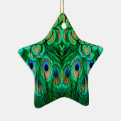 Glorious Peacock Feathers Keramisch Ornament (Rechts)