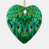 Glorious Peacock Feathers Keramisch Ornament (Rechts)