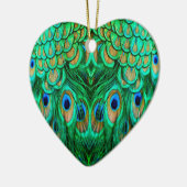 Glorious Peacock Feathers Keramisch Ornament (Links)