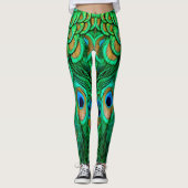Glorious Peacock Feathers Leggings (Voorkant)