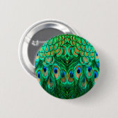 Glorious Peacock Feathers Ronde Button 5,7 Cm (Voorkant /achterkant)