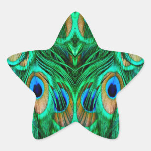 Glorious Peacock Feathers Ster Sticker