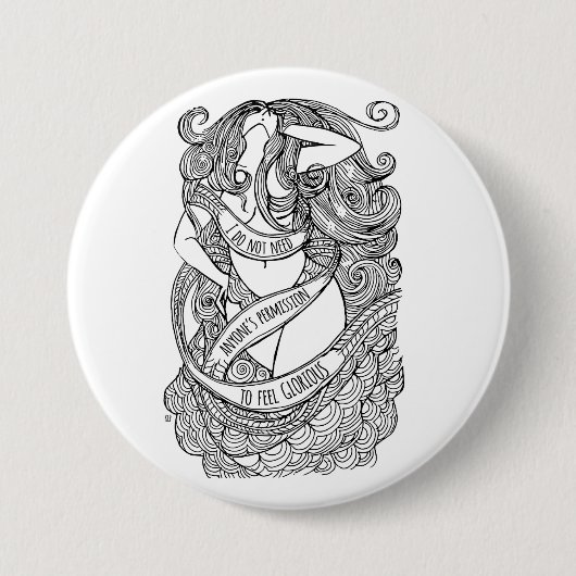 Glorious Pin Ronde Button 7,6 Cm (Voorkant)