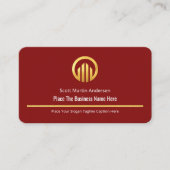 Glorious Red Minimalist Gold Line CEO Visitekaartje (Voorkant)