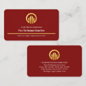 Glorious Red Minimalist Gold Line CEO Visitekaartje (Voorkant / Achterkant)