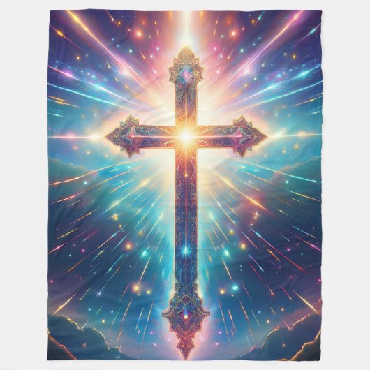 Glorious Shining Cross Fleece Deken (Voorkant)
