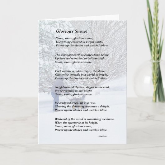 Glorious Snow Seasonal Poem Kaart (Voorkant)