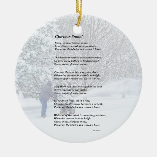 Glorious Snow Seasonal Poem Keramisch Ornament (Voorkant)