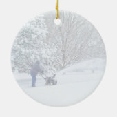 Glorious Snow Seasonal Poem Keramisch Ornament (Achterkant)