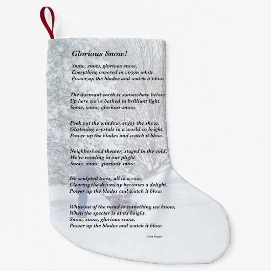 Glorious Snow Seasonal Poem Kleine Kerstsok (Voorkant)