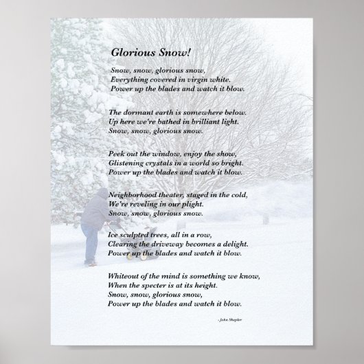 Glorious Snow Seasonal Poem Poster (Voorkant)