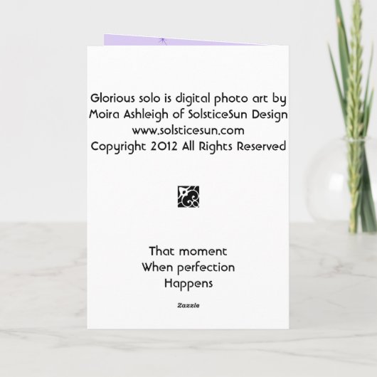 Glorious Solo Kaart (Achterkant)