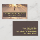 Glorious Sunrise Gold Cross Church Visitekaartjes (Voorkant / Achterkant)