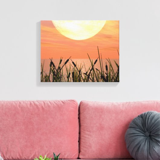 Glorious Sunset - Digital Art Canvas Print (Insitu (Woonkamer))