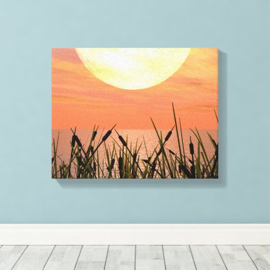 Glorious Sunset - Digital Art Canvas Print (Insitu (Houten vloer))