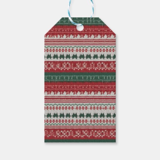 Glorious Tacky Ugly Christmas Sweater Design Cadeaulabel (Voorkant)